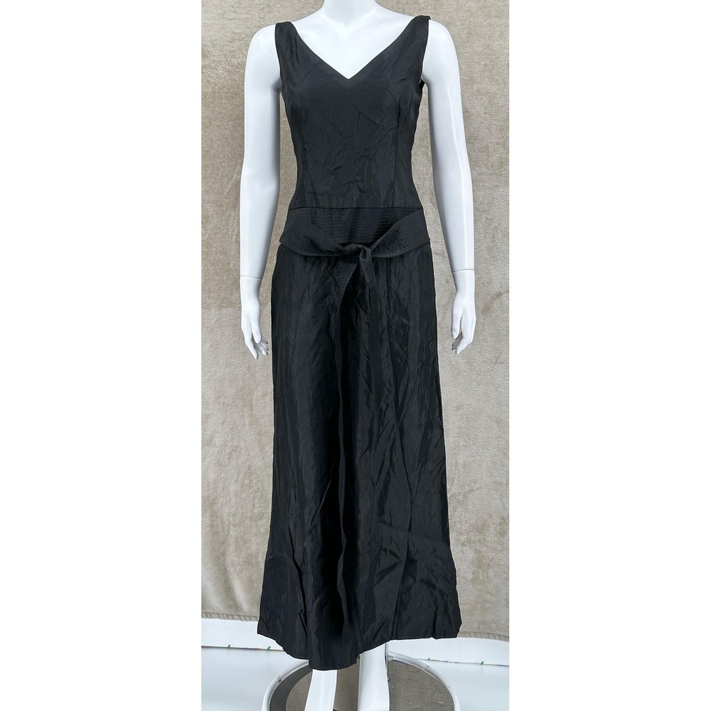 Vintage Watters & Watters Dress Womens‎ 6 Black Sleeveless Formal Gown Wedding